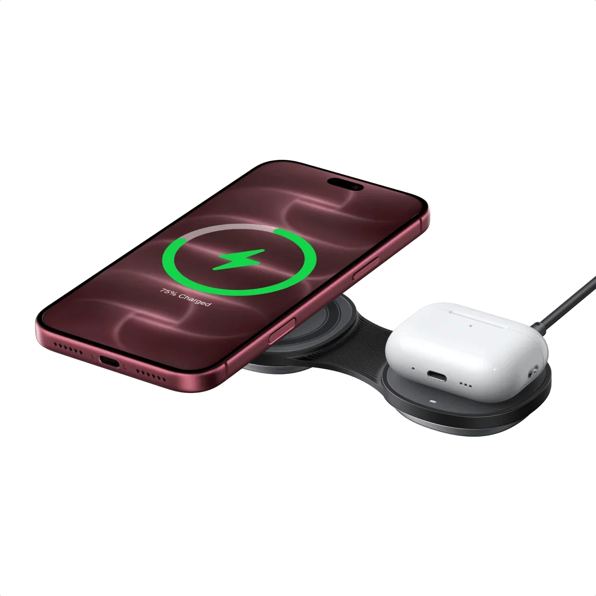 UGREEN MagFlow Qi2 25W 2-i-1 foldbar trådløs oplader