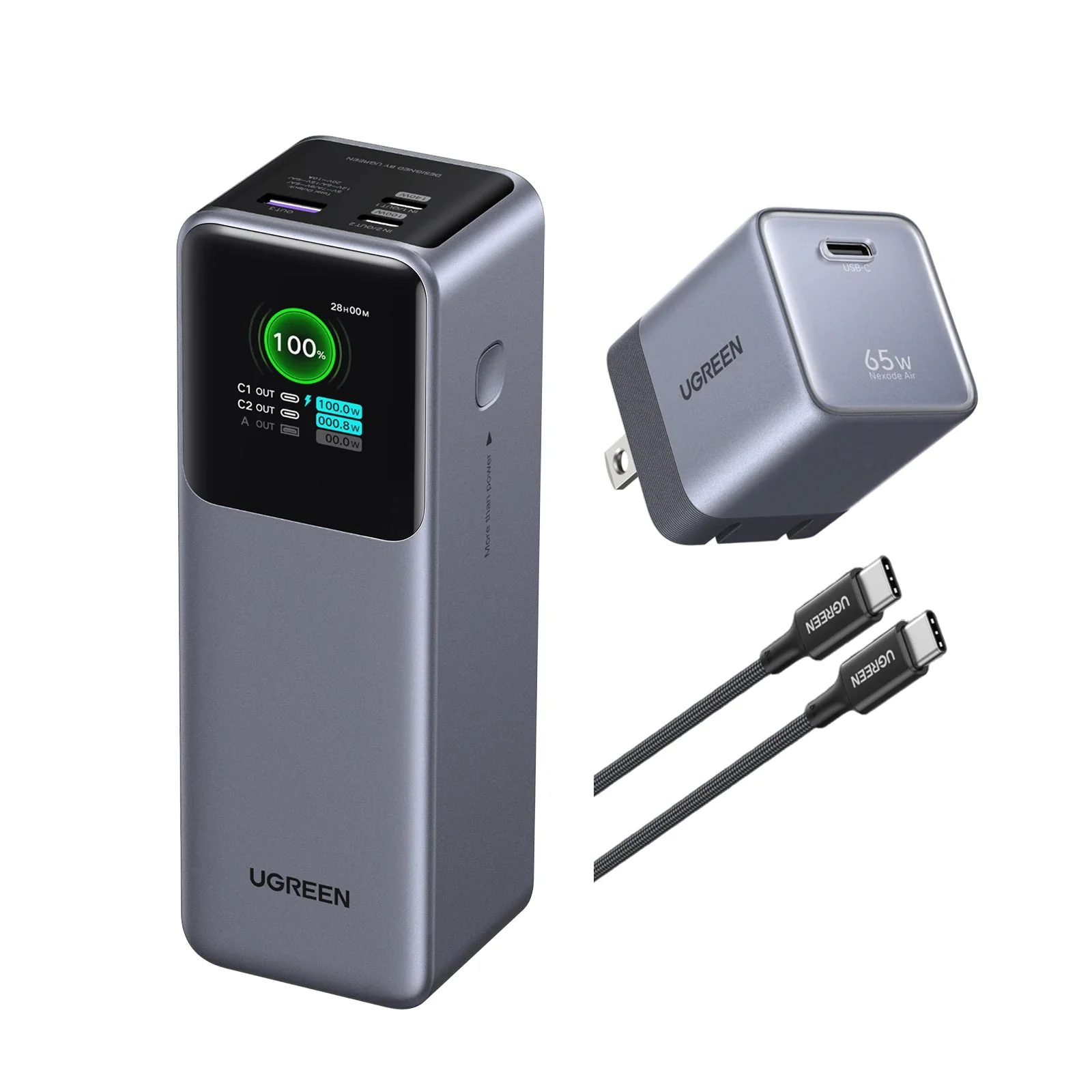 UGREEN 25000mAh 보조배터리 & Nexode Air 65W 충전기