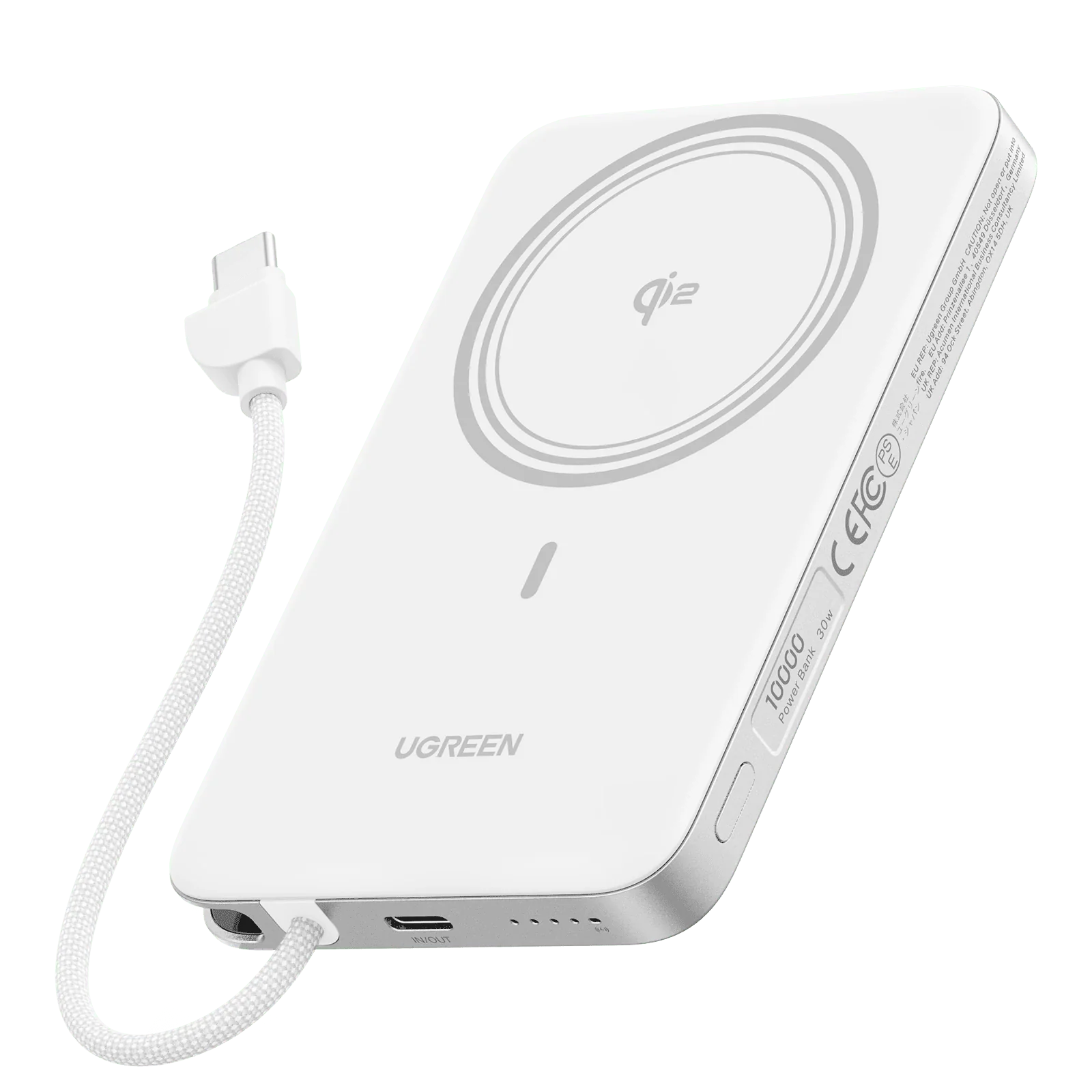 UGREEN MagFlow Air 磁気モバイルバッテリー（10000mAh、Qi2 15W）