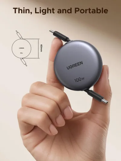 UGREEN Nexode 伸縮 USB-C 充電線 100W