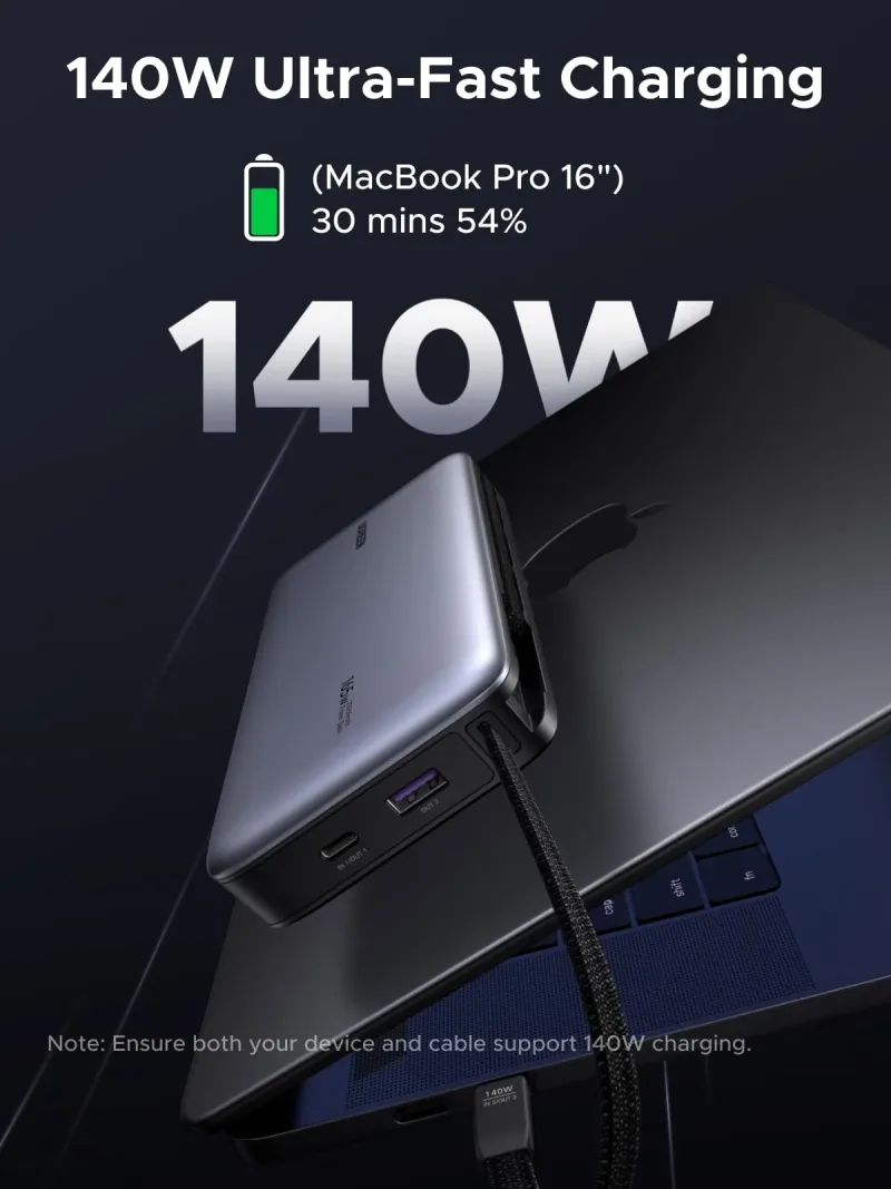 UGREEN Nexode Power Bank 25000mAh 165W with Built-in Cables