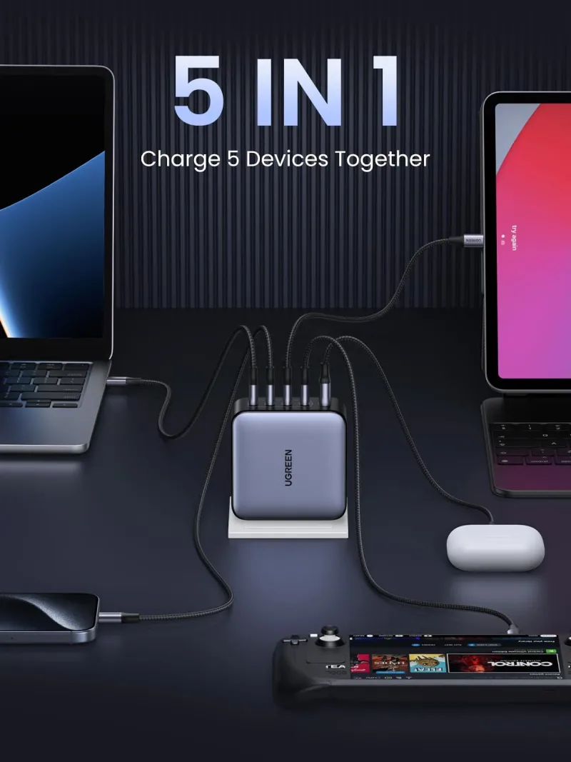 Carregador USB-C UGREEN Nexode 100W com 5 portas