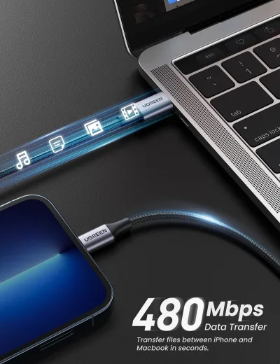 UGREEN 20W USB-C till Lightning-kabel 3,3 ft