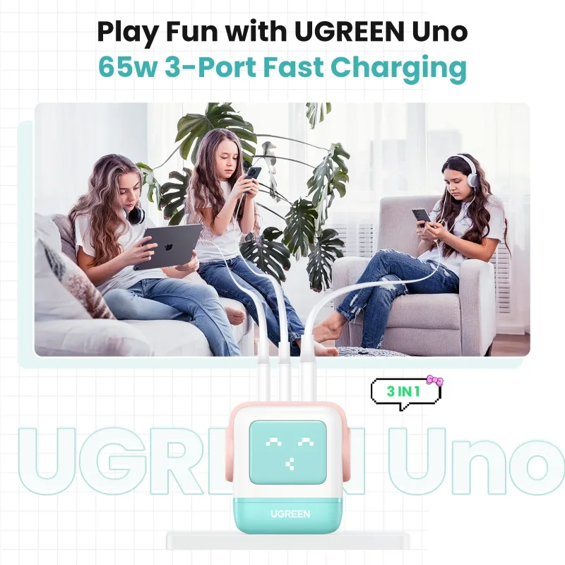 UGREEN Uno Charger 65W (Cyan)