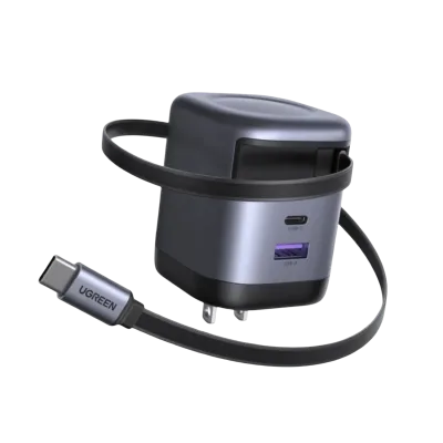 UGREEN Nexode 65W-lader met intrekbare USB-C-kabel