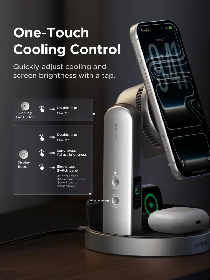 UGREEN MagFlow Pro Qi2 25W Caricatore Wireless 3-in-1