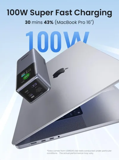 UGREEN 130W powerbank med USB-C-kabel
