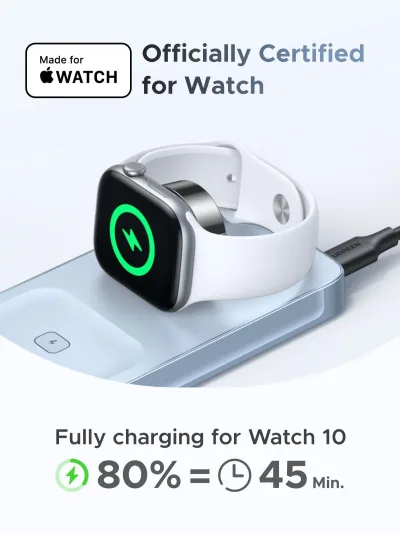 UGREEN MagFlow 3-in-1 magneettinen langaton laturi (Qi2 25W, MagSafe-yhteensopiva)