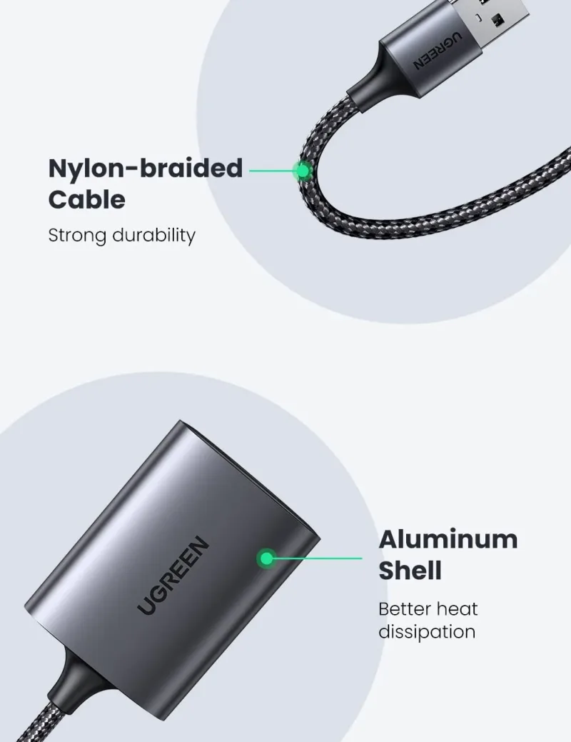 UGREEN 2-i-1 USB SD-kortlæser