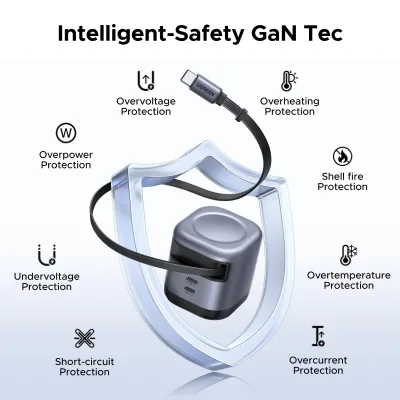 UGREEN Nexode 45W 2-Port Charger with Retractable Cable