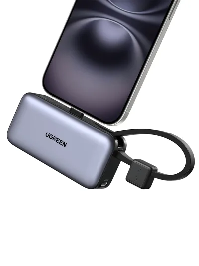 UGREEN Mini Power Bank 5000mAh 22,5W avec câble intégré