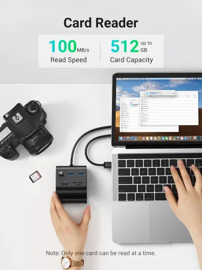 Ugreen USB 3.0 Hub 讀卡器連手機支架
