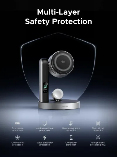 UGREEN MagFlow Pro Qi2 25W Caricatore Wireless 3-in-1