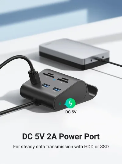 Ugreen USB 3.0 Hub 讀卡器連手機支架