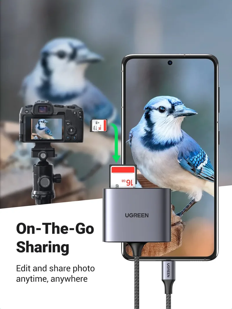 UGREEN 3-in-1 USB C SD-kaartlezer