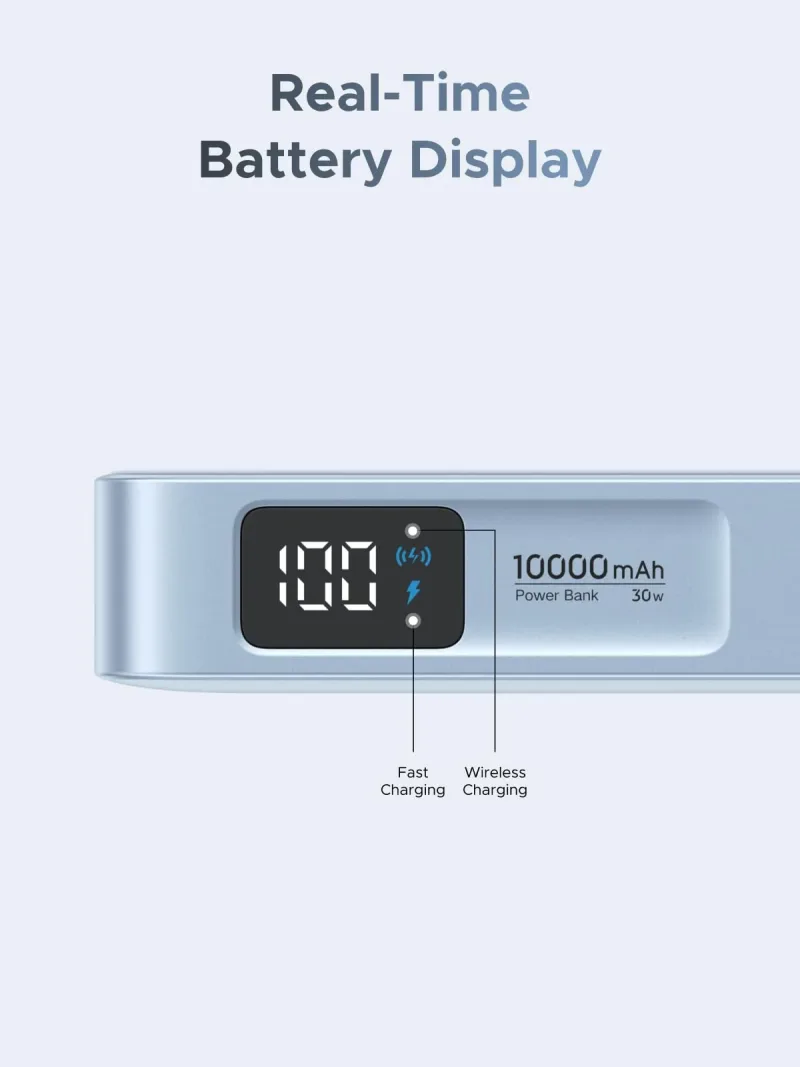 Power Bank Magnético Sem Fios UGREEN MagFlow 10000mAh Qi2 25W
