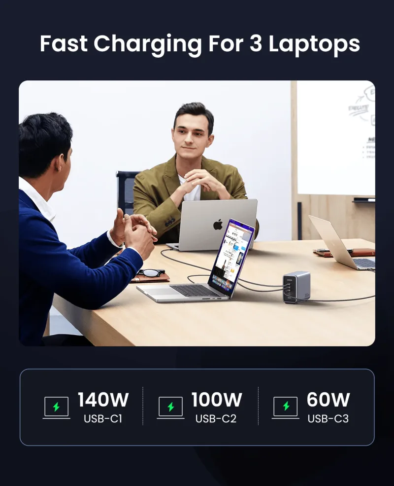 (Paket) Nexode 300W laddare + 6,6FT 100W USB-C-kabel 2-pack