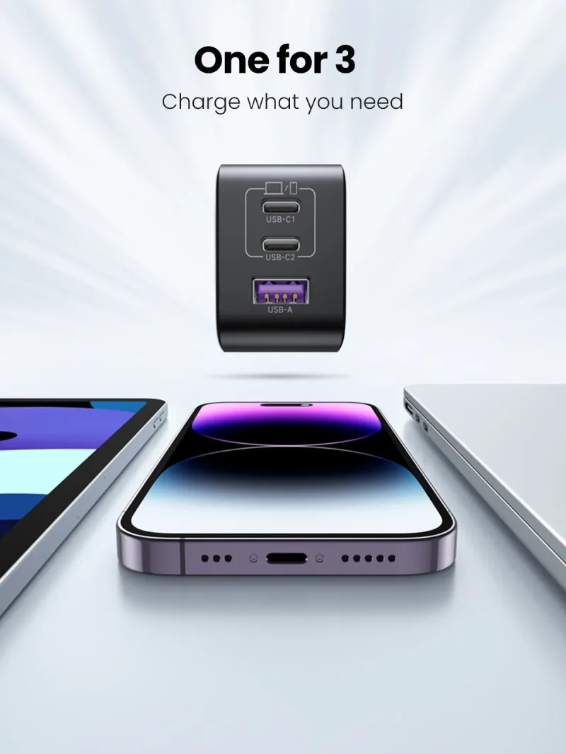 UGREEN Nexode 65W 3-ports laddare