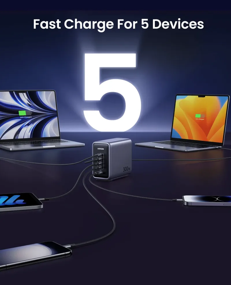 (Pakke) Nexode 300W lader + 240W USB-C-kabel