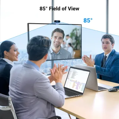 Webcam UGREEN, Webcam 1080P@30FPS con 2 microfoni con cancellazione del rumore, Plug and Play, correzione automatica della luce, webcam USB con campo visivo di 85°