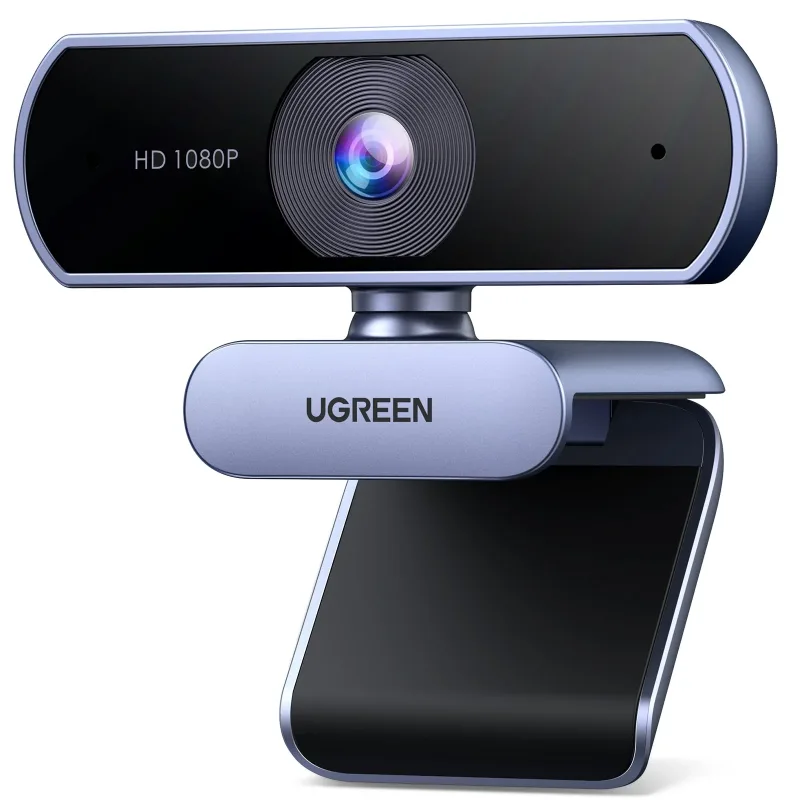 UGREEN Webcam, 1080P@30FPS Web Camera with 2 Noise Canceling Microphones, Plug and Play, Auto Light Correction, 85° View USB Video Webcam