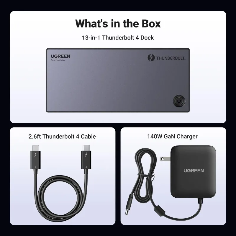 Estação de acoplamento UGREEN Revodok Max 13-em-1 Thunderbolt 4