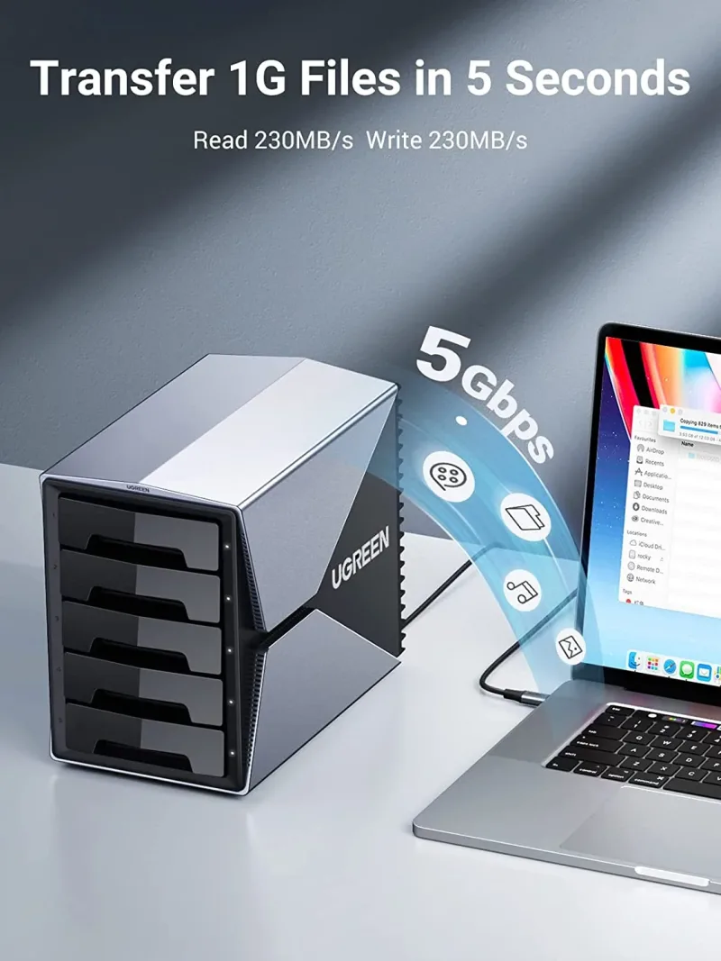UGREEN 5 Bay USB-C zu SATA HDD SSD RAID Gehäuse