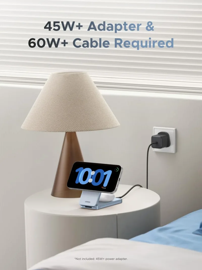 UGREEN MagFlow 2-in-1 자기 무선 충전기 25W (MagSafe 호환)