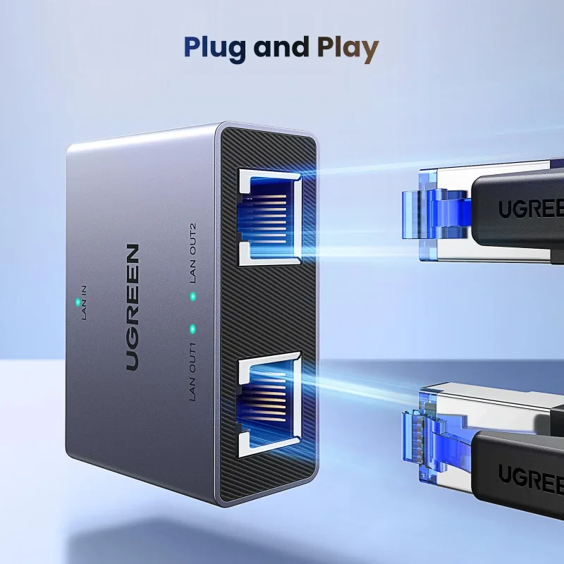UGREEN Splitter Ethernet 1 a 2
