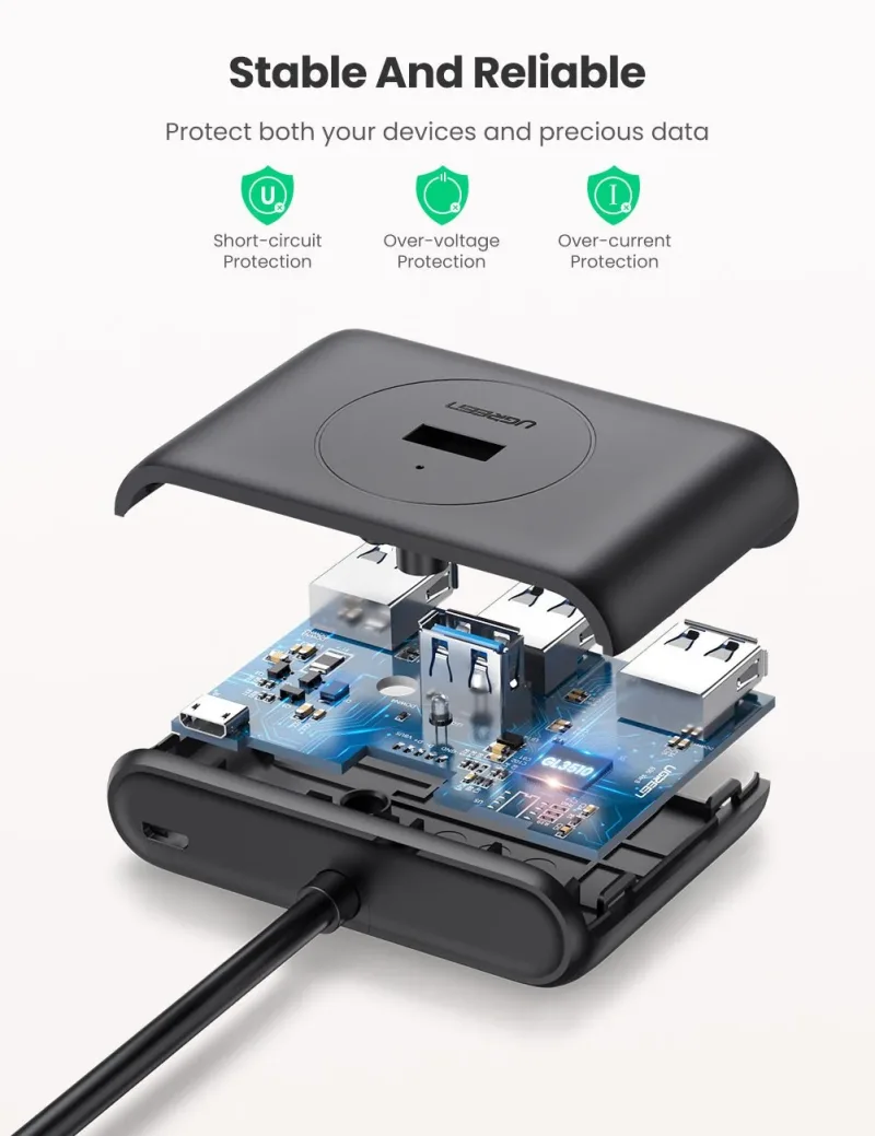 UGREEN Hub dati USB 3.0 4-in-1