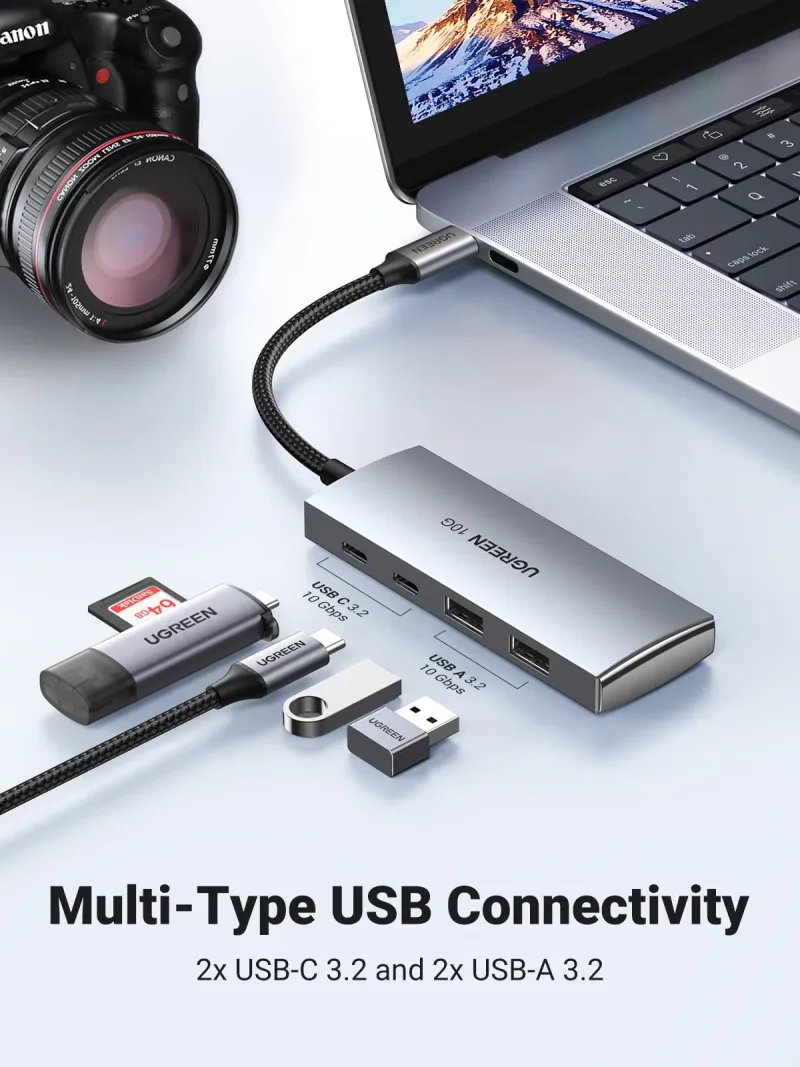 UGREEN USB-C Hub 4-Port USB 3.2 10Gbps Data Hub with 2 USB-C & 2 USB-A