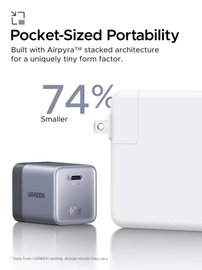 UGREEN Nexode Air USB-C Charger (65W, GaN, Foldable Plug)
