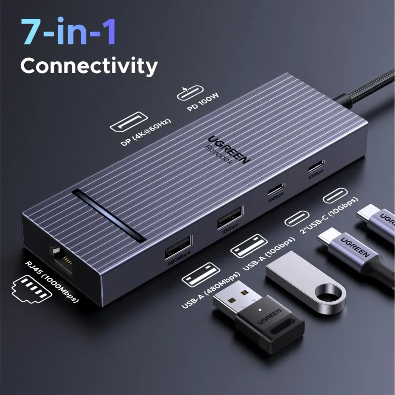 UGREEN Revodok Pro Hub USB-C 7-en-1 avec DisplayPort 4K