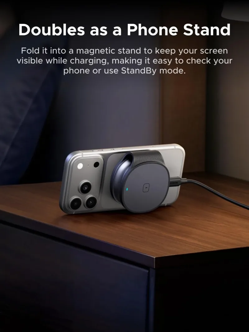 UGREEN MagFlow Qi2 25W 2-in-1 opvouwbare draadloze oplader