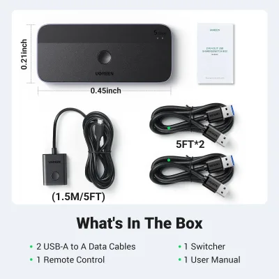 UGREEN Switch USB 3.0 pour partager des périphériques USB C et A entre 2 ordinateurs