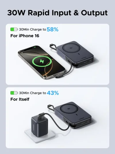 UGREEN 10000mAh Qi2 15W 磁気式モバイルバッテリー
