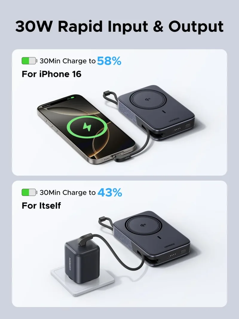 UGREEN 10000mAh Qi2 15W 磁気式モバイルバッテリー
