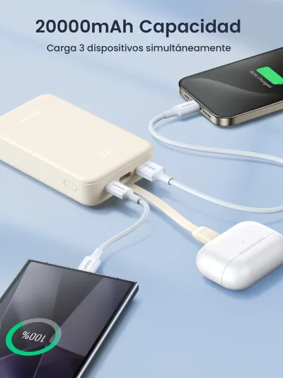 UGREEN Power Bank 20000mAh 22,5W mit integriertem USB-C-Kabel
