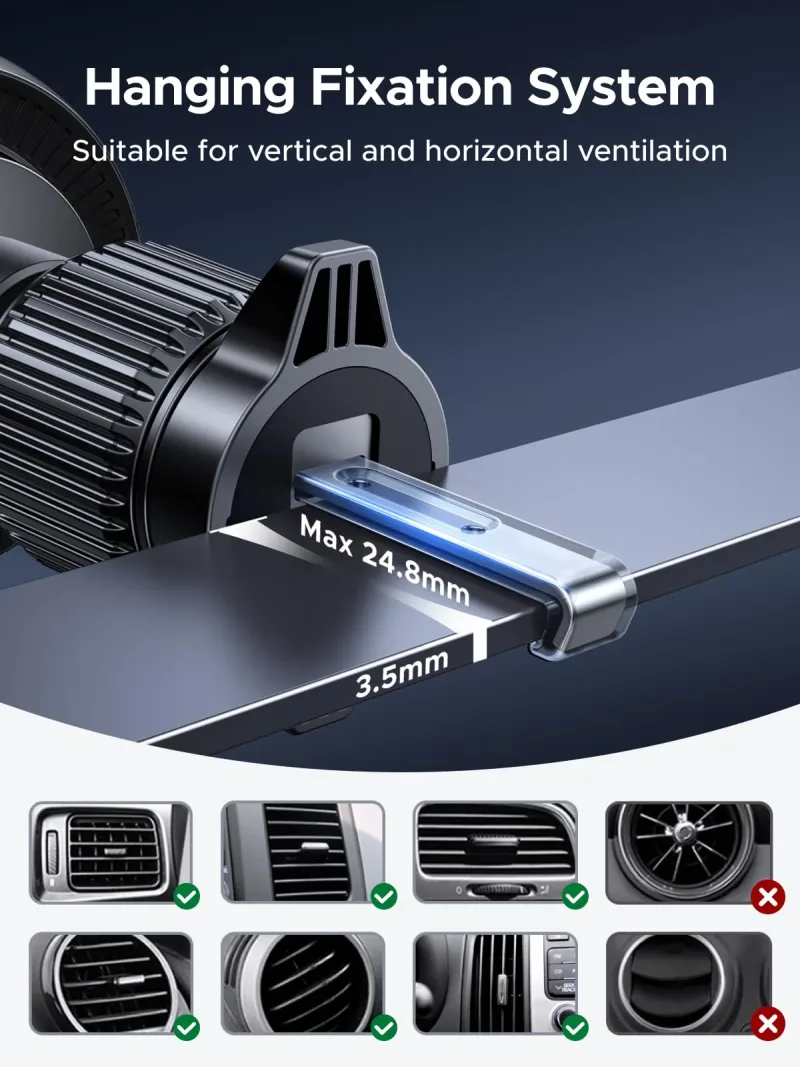 UGREEN MagFlow Pro Qi2 25W magneettinen autolaturi jäähdytyksellä