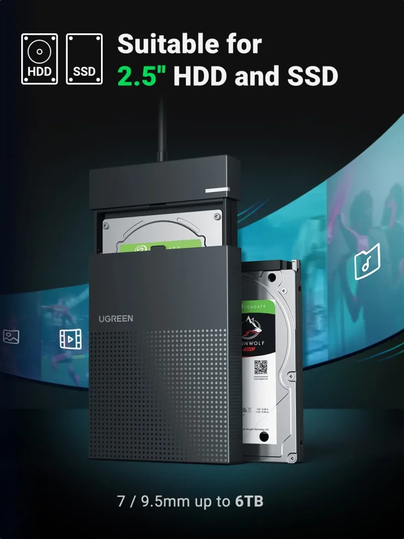UGREEN 2.5 Inch USB Hard Drive Enclosure