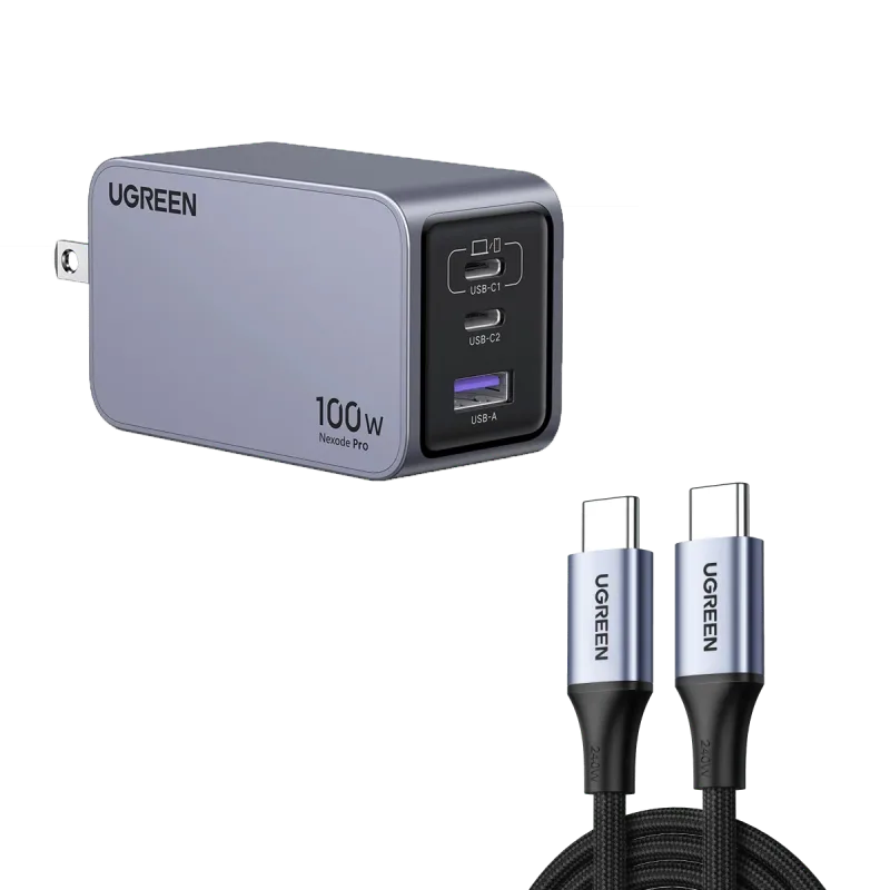 UGREEN Nexode Pro 100W 3포트 GaN 고속 아이폰 충전기