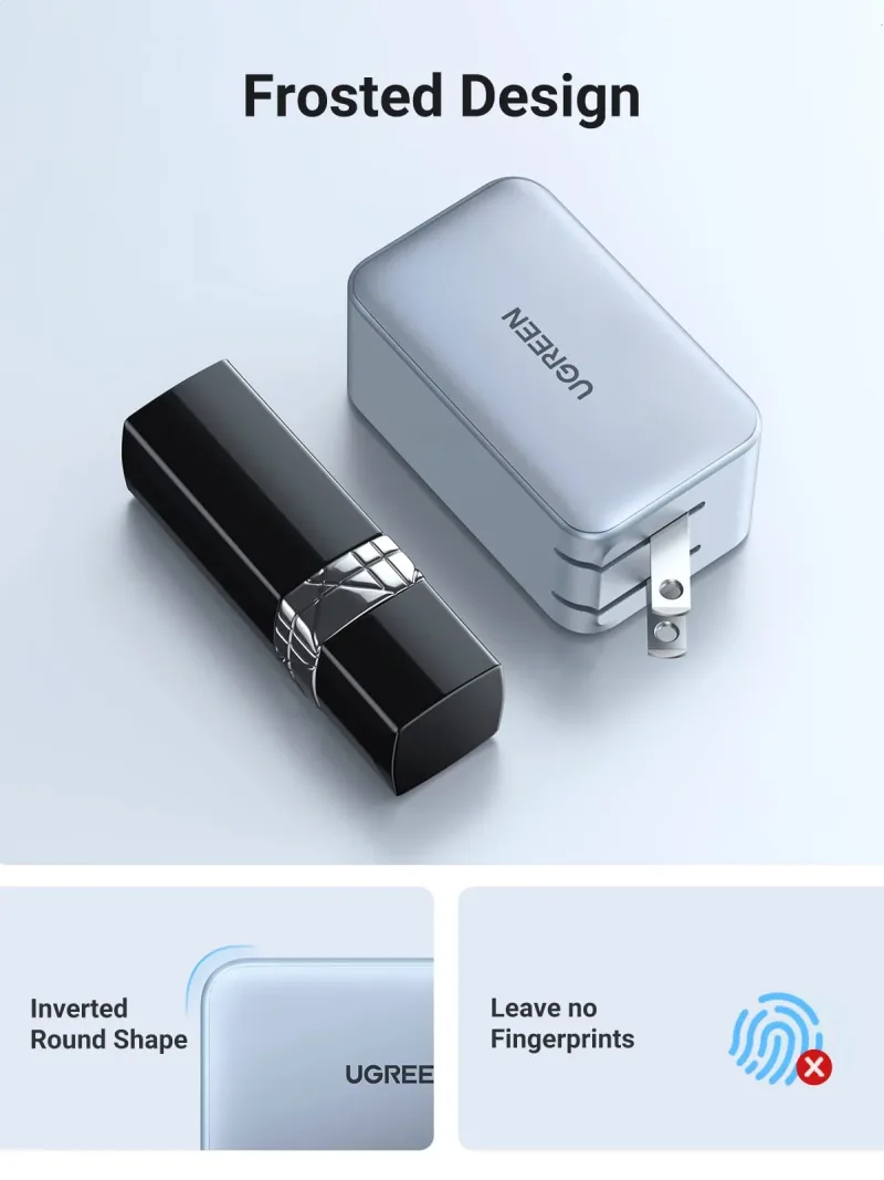 UGREEN Nexode 65W USB C GaN Oplader-3 Porte Vægoplader Bundle
