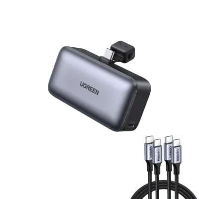 UGREEN 5000mAh USB-C 보조배터리 (케이블 포함)