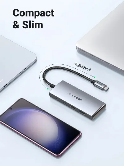 UGREEN USB-C Hub 4-Port USB 3.2 10Gbps Data Hub with 2 USB-C & 2 USB-A