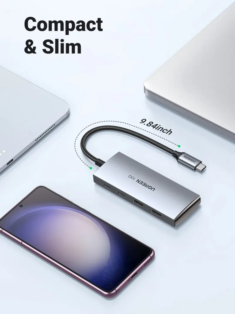 UGREEN USB-C Hub 4-Port USB 3.2 10Gbps Data Hub with 2 USB-C & 2 USB-A