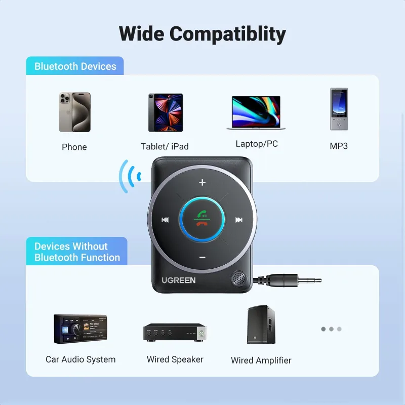 UGREEN Aux Bluetooth 5.4-adapter for bil (2024, nyeste)