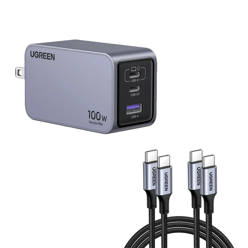 UGREEN Nexode Pro 100W 3포트 GaN 고속 아이폰 충전기