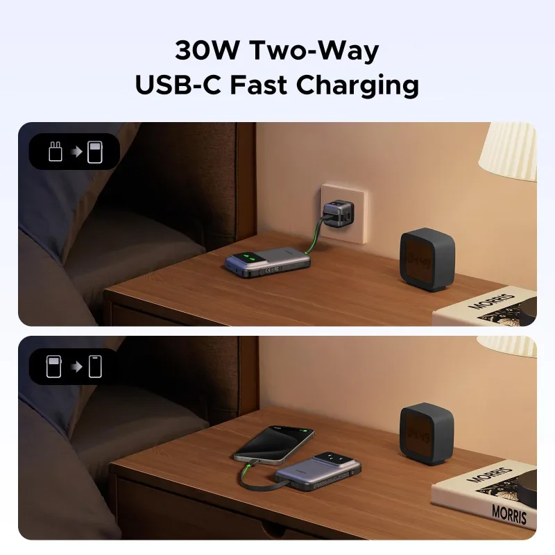 UGREEN Uno Power Bank 10000mAh 30W mit integriertem Kabel
