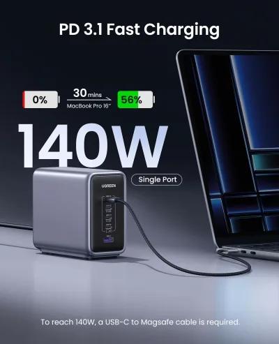 (Pakke) Nexode 300W lader + 240W USB-C-kabel