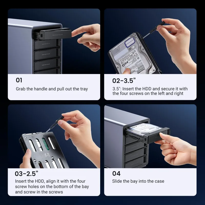 UGREEN 5 Bay USB C RAID Hard Drive Enclosure 100TB